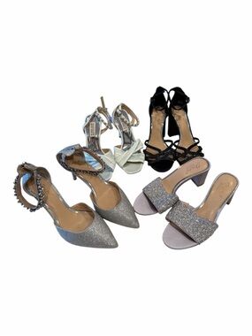 Jewel Badgley Mischka Womens Dress Heels in Silver, Black, Lavender & Pale Green